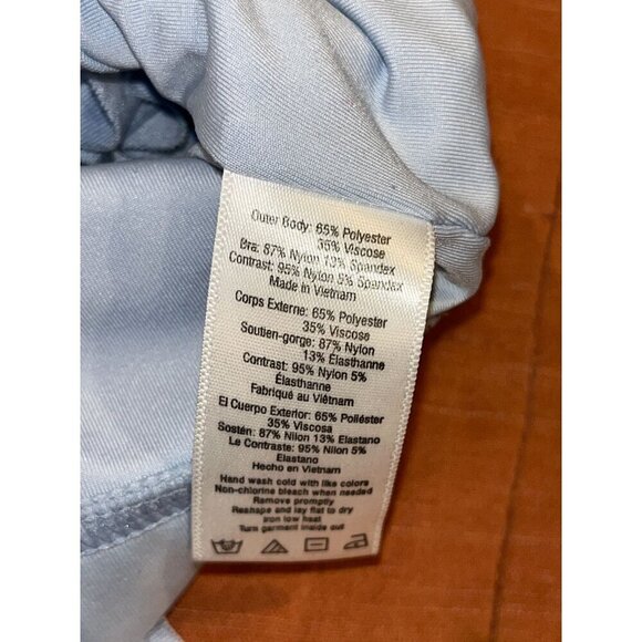 Alo Light Blue Polyester Racerback Flowy Cropped Tank Top Women's Size S - Picture 5 of 6